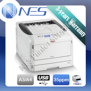 OKI C833n A3/A4 Color Laser Network Printer+BONUS 3 Year Warranty P/N:46396615